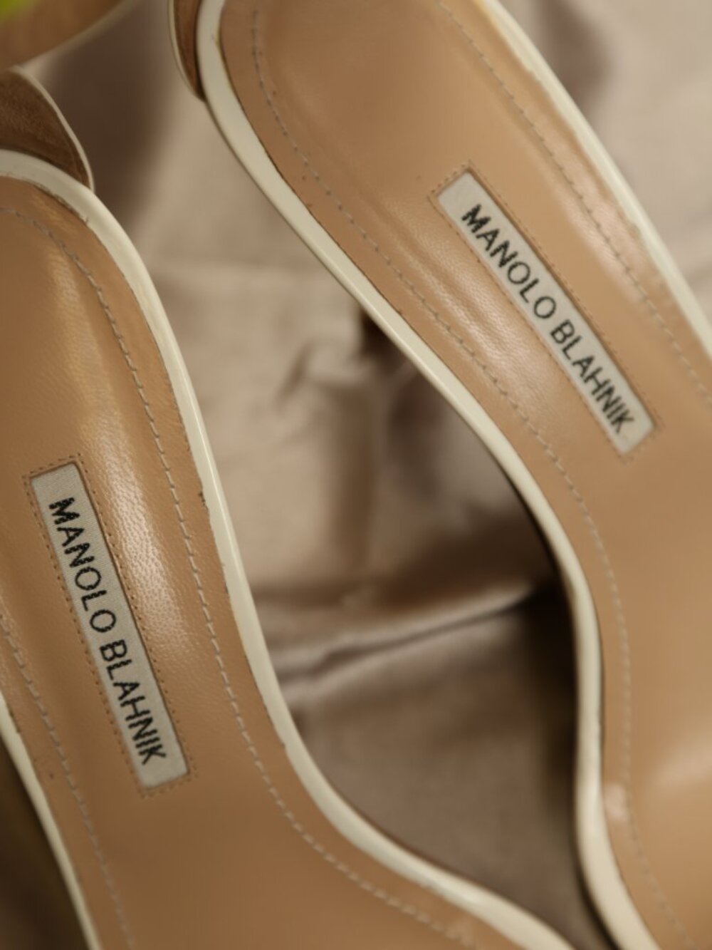 Manolo Blahnik (Tennis) White Patent Leather Sandals - Picture 14 of 16